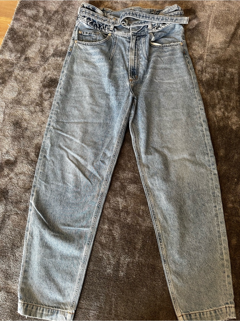 AGOLDE High Waisted Belted Paperbag Jean